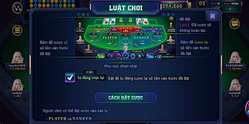 Bài Baccarat RIKVIP - Game Bài Đỉnh Cao Và Đầy Sự Kịch Tính 2 Hướng dẫn cách tham gia bài baccarat RIKVIP